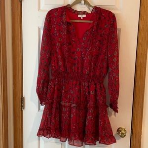 Red Floral Mini Dress